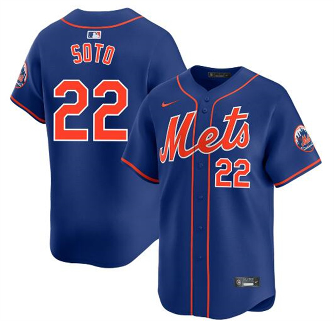 Men's New York Mets #22 Juan Soto Royal 2024 Alternate Limited Stitched Baseball Jersey Men's New York Mets #22 Juan Soto Royal 2024 Alternate Limited Stitched Baseball Jersey